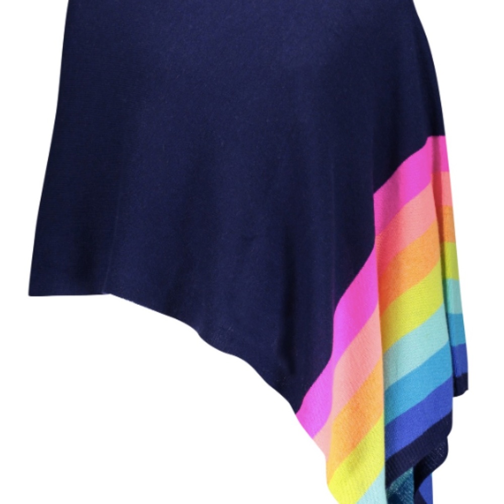 Claudia Nichole Rainbow Cashmere Shawl Topper